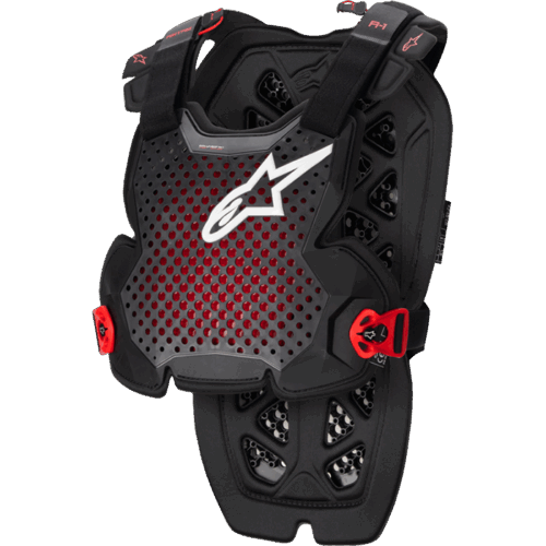 A-1 CHEST PROTECTOR ANTHRACITE/BLACK/RED