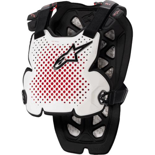 A-1 CHEST PROTECTOR WHITE/BLACK/RED