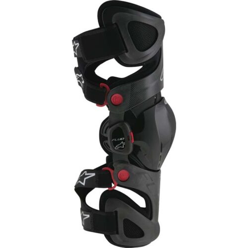 Fluid Tech Carbon Knee Brace Set Black/Red/White Sm