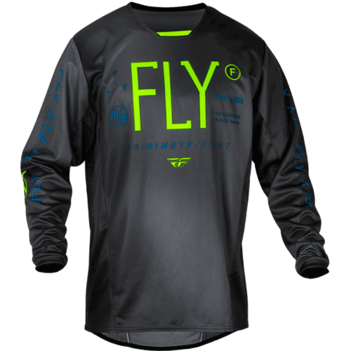 YOUTH KINETIC PRODIGY JERSEY CHARCOAL/NEON GRN/TRUE BLU
