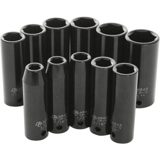 11 PC 1/2" SAE IMP SKT SET DEEP