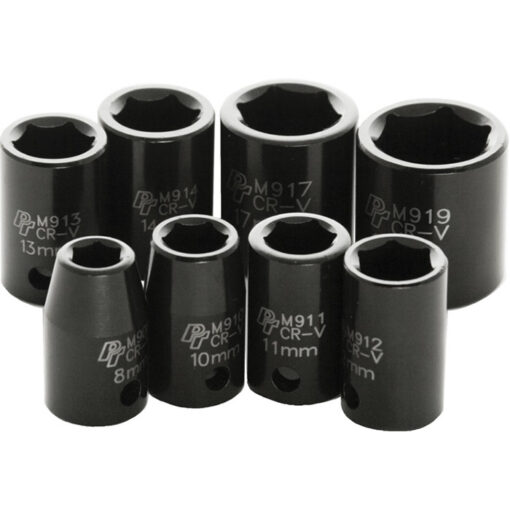 8 PC 3/8" MET IMP SKT SET SHALLOW