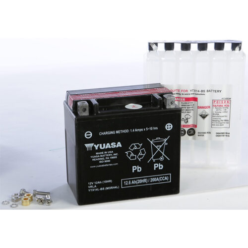 BATTERY YTX14L-BS MAINTENANCE FREE  Harley-Davidson XL1200C Sportster 1200 Custom 2004-2018 Harley-Davidson XL1200L Sportster 1200 Low 2006-2011 Harley-Davidson XL1200R Roadster 2004-2008 Harley-Davidson XL883 Sportster 883 2004-2008 Harley-Davidson XL883C