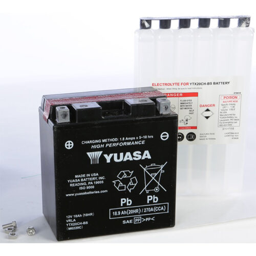 BATTERY YTX20CH-BS MAINTENANCE FREE  Suzuki LT-A500X KingQuad AXi [IRS] 2011-2017 Suzuki LT-A500XP KingQuad AXi EPS [IRS] 2009-2014 Suzuki LT-A750XP KingQuad AXi EPS [IRS] 2011-2014 Moto Guzzi Stelvio 1200 2009-2011 Suzuki VL1500BT C90T Boulevard Touring B