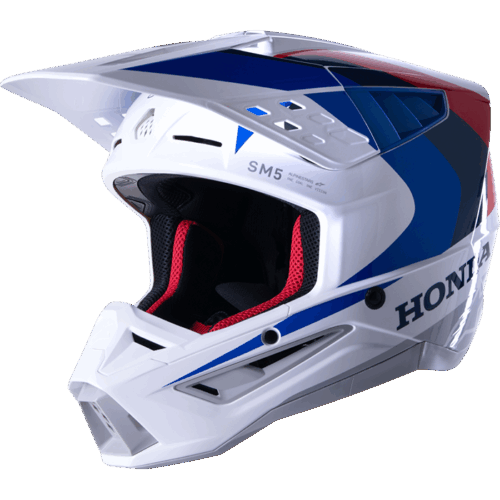 HONDA S-M5 HELMET WHITE/BLUE/RED GLOSSY