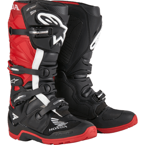 HONDA TECH 7 ENDURO DRYSTAR BLACK/BRIGHT RED
