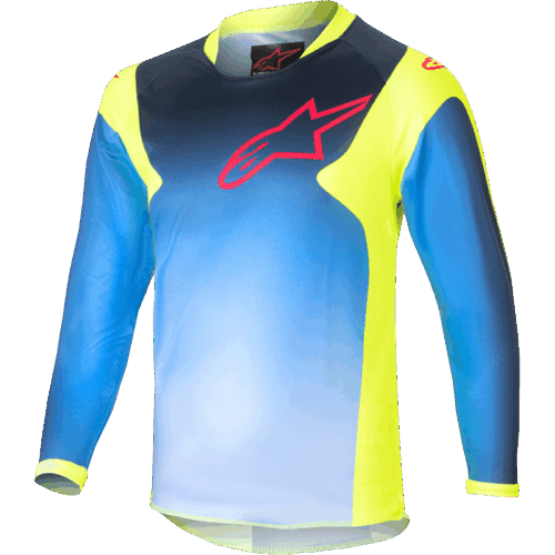 KIDS RACER - GRAPHIC 1 JERSEY YLW FLUO/BLUE/NT NAVY
