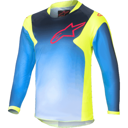 KIDS RACER - GRAPHIC 1 JERSEY YLW FLUO/BLUE/NT NAVY