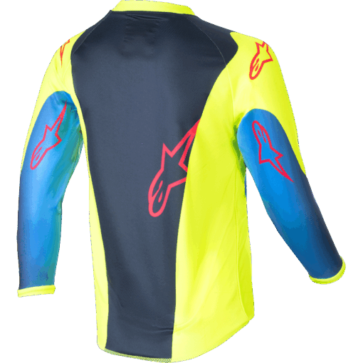 KIDS RACER - GRAPHIC 1 JERSEY YLW FLUO/BLUE/NT NAVY - Image 3