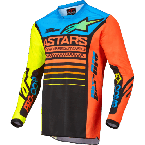 KIDS RACER COMPASS JERSEY BLACK/YELLOW FLUO/CORAL