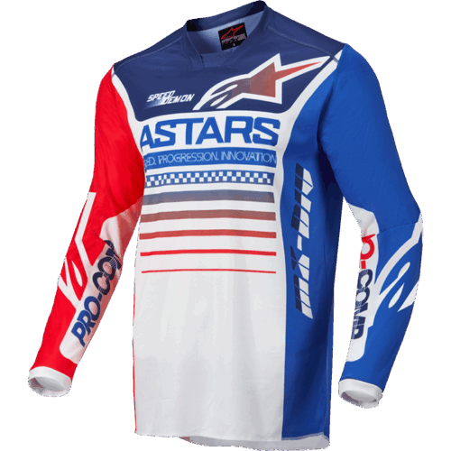 RACER COMPASS JERSEY OFF WHITE/RED FLUO/BLUE