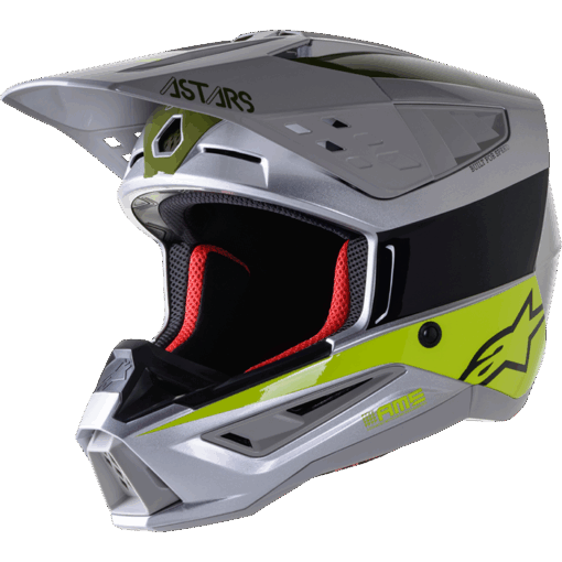 S-M5 BOND HELMET SLVR/YLW FLUO/MLTRY GRN