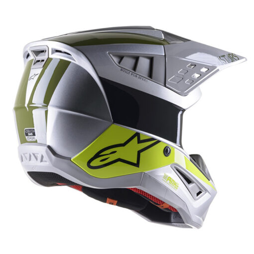 S-M5 BOND HELMET SLVR/YLW FLUO/MLTRY GRN - Image 2