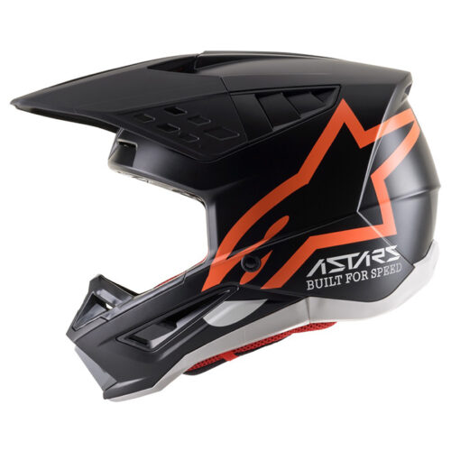 S-M5 COMPASS HELMET MATTE BLACK/ORANGE FLUO