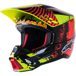 S-M5 SOLAR FLARE HELMET BLACK/RED/FLUO YELLOW