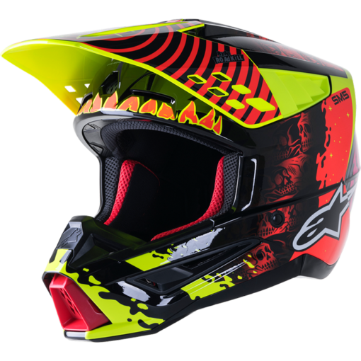S-M5 SOLAR FLARE HELMET BLACK/RED/FLUO YELLOW