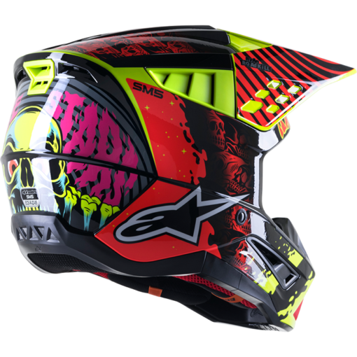 S-M5 SOLAR FLARE HELMET BLACK/RED/FLUO YELLOW - Image 2