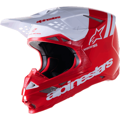 S-M8 RADIUM 2 HELMET BRIGHT RED/WHITE