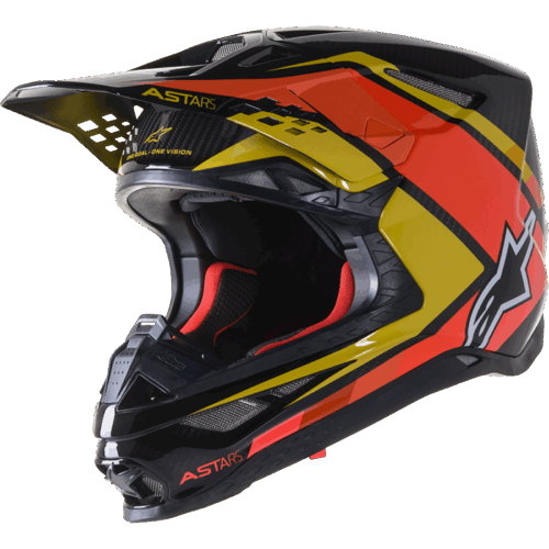 S.TECH S-M10 CARBON META2 HELMET BLK/YLW/ORG GLOSSY