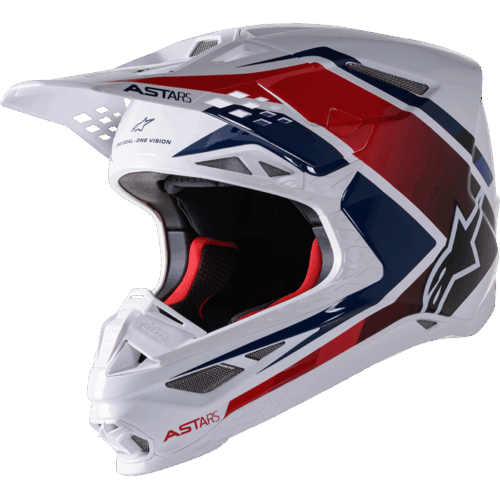 S.TECH S-M10 CARBON META2 HELMET WHT/RED/BLUE GLOSSY