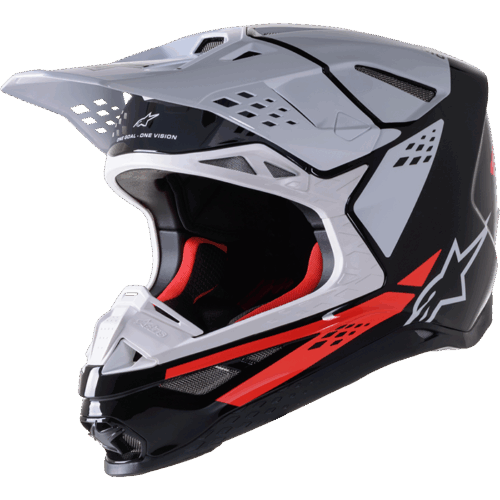 S.TECH S-M8 FACTORY HELMET BLACK/WHITE/RED FLUO GLOSSY
