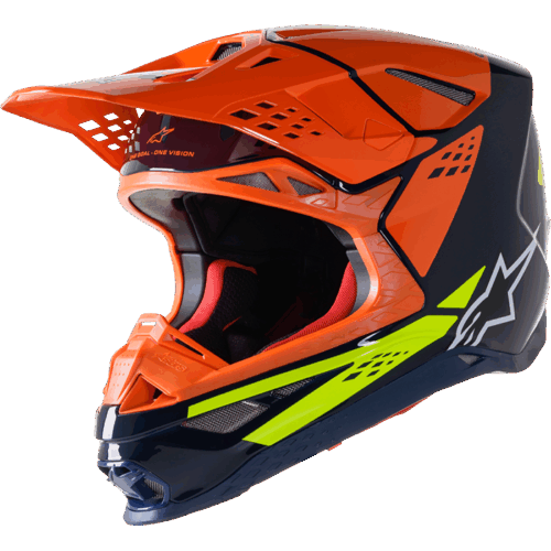 S.TECH S-M8 FACTORY HELMET DARK BLUE/ORANGE/YLW FLUO