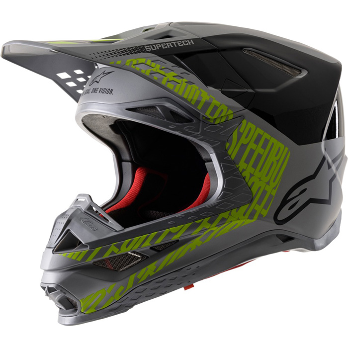 S.TECH S-M8 TRIPLE HELMET SILVER/BLACK/YELLOW FLUO