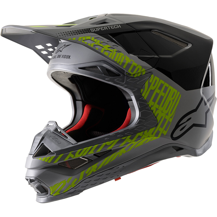 S.TECH S-M8 TRIPLE HELMET SILVER/BLACK/YELLOW FLUO - Image 4