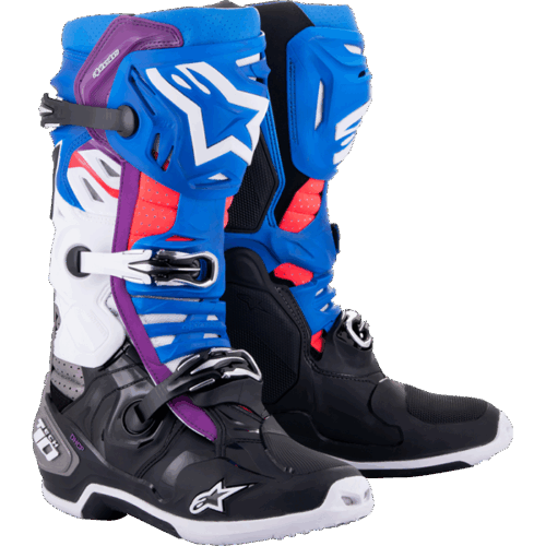 TECH 10 SUPERVENTED BOOTS BLK/ENAMEL BLU/PUR/WHT
