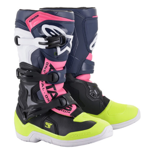 TECH 3S KIDS BOOTS BLACK/ DARK BLUE/PINK FLUO