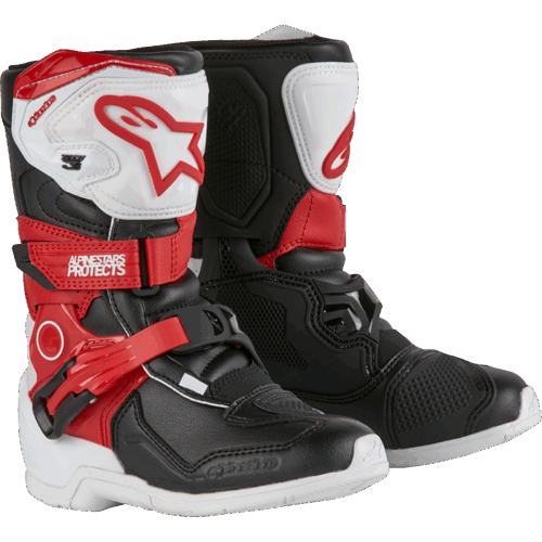 TECH 3S KIDS BOOTS WHITE/BLK/BT RED