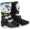 TECH 3S KIDS BOOTS WHT/BLK/ENAMEL BLUE