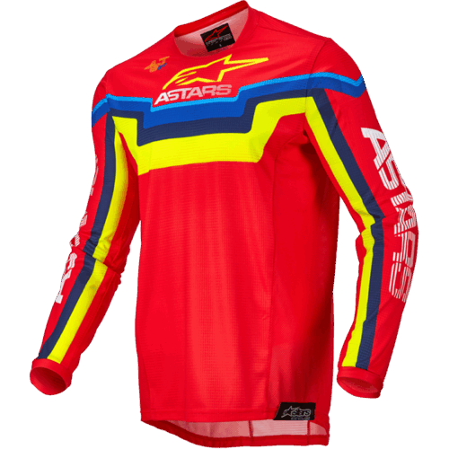 TECHSTAR QUADRO JERSEY BRIGHT RED/YLW FLUO/BLUE