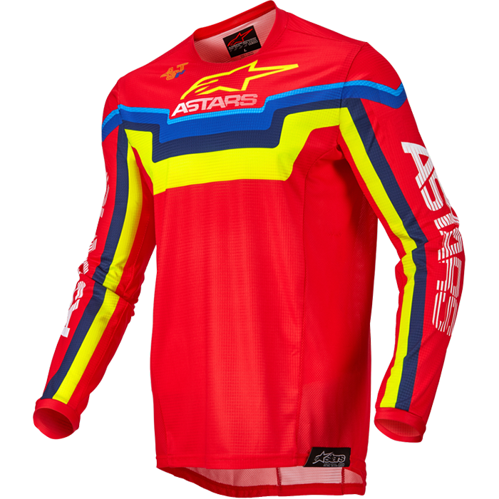 TECHSTAR QUADRO JERSEY BRIGHT RED/YLW FLUO/BLUE