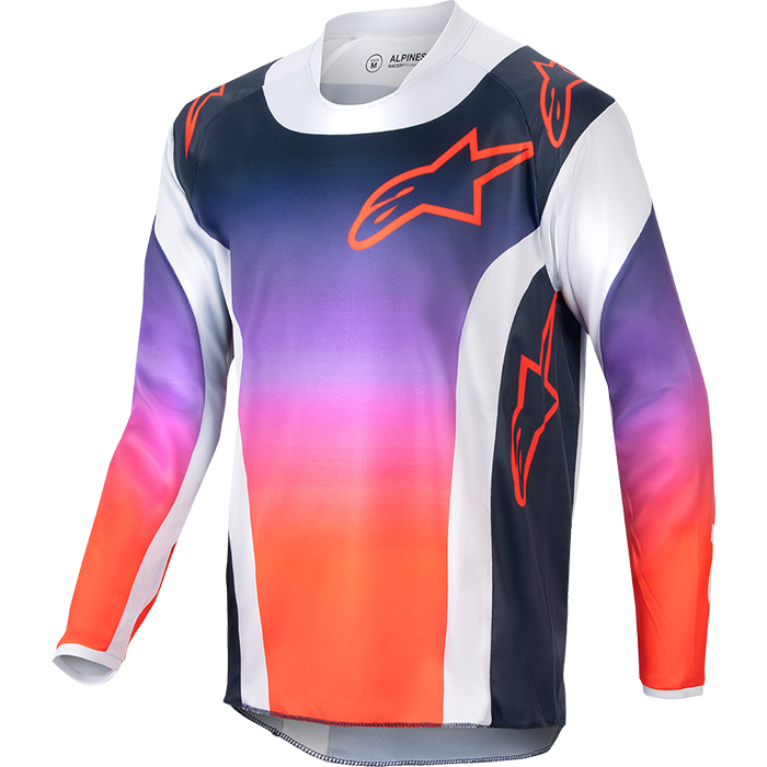 YOUTH RACER HOEN JERSEY LIGHT GREY/HOT ORANGE/BLACK