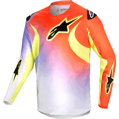 YOUTH RACER LUCENT JERSEY WHITE/NEON RED/YELLOW FLUO