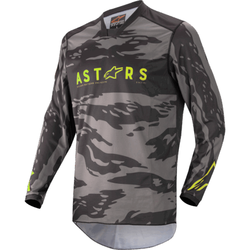 YOUTH RACER TACTICAL JERSEY BLK/GRAY CAMO/YLW FLUO