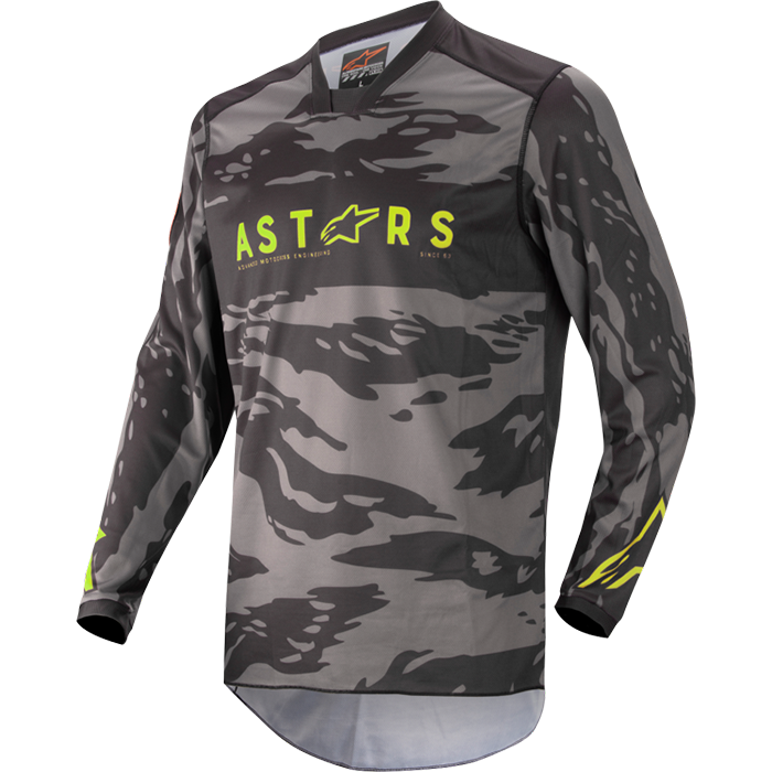 YOUTH RACER TACTICAL JERSEY BLK/GRAY CAMO/YLW FLUO