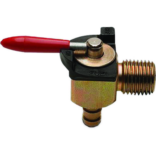 FUEL VALVE 90 DEGREE 1/4" NPT X 1/4" BARB VITTON SEAL
