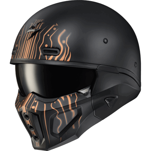 COVERT X OPEN-FACE HELMET TRIBE MATTE BLACK/COPPER 2X