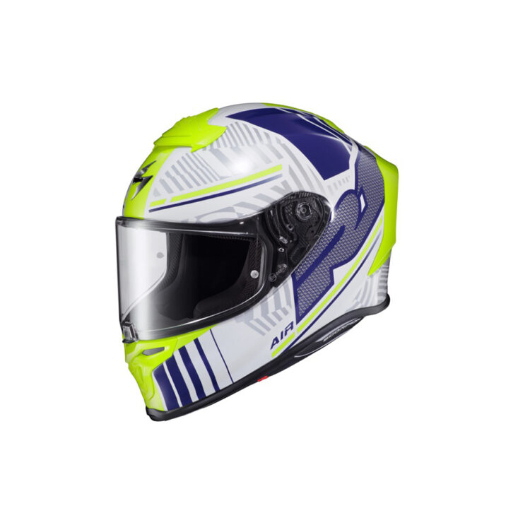 EXO-R1 AIR FULL FACE HELMET JUICE WHITE/BLUE 2X - Image 2