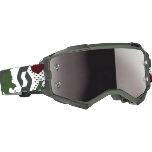 FURY GOGGLE DARK GREEN/WHITE CAMO W/SILVER CHROME WORKS