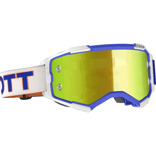 FURY GOGGLE RETRO WHITE/BLUE YELLOW CHROME WORKS