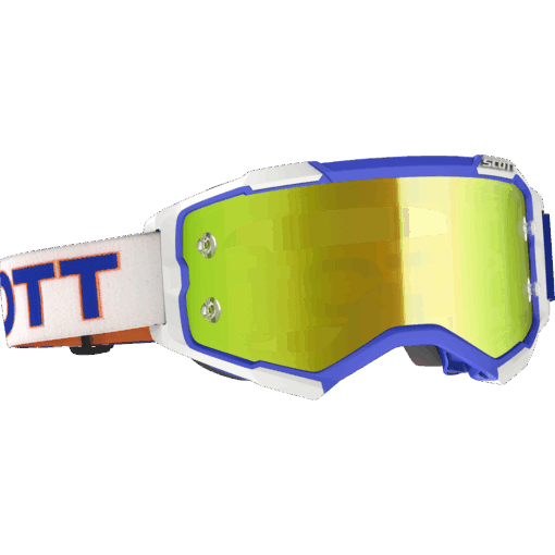 FURY GOGGLE RETRO WHITE/BLUE YELLOW CHROME WORKS