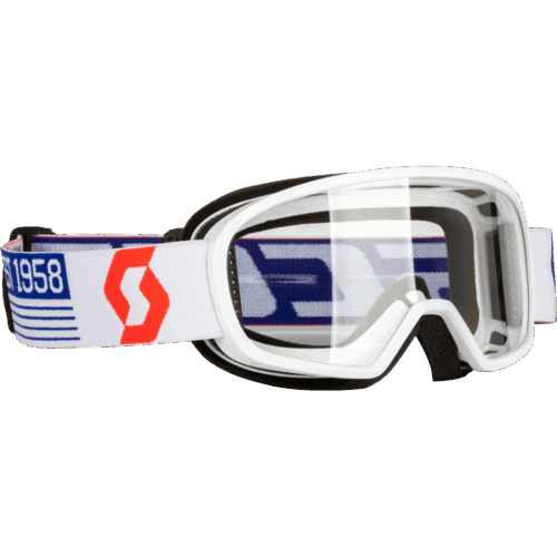 YOUTH BUZZ MX GOGGLE WHITE/RED W/CLEAR