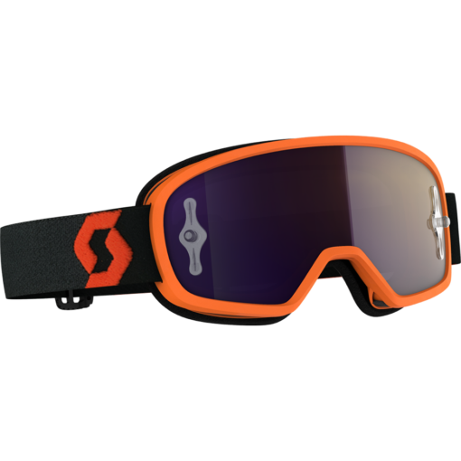 YOUTH BUZZ MX PRO GOGGLE ORNG/BLK W/PURPLE CHROME WORKS