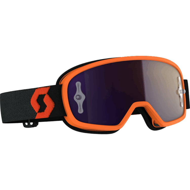 YOUTH BUZZ MX PRO GOGGLE ORNG/BLK W/PURPLE CHROME WORKS
