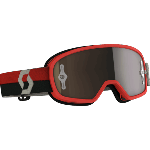 YOUTH BUZZ MX PRO GOGGLE RED/GREY W/GOLD CHROME WORKS
