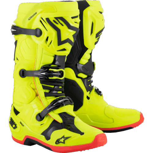 TECH 10 BOOTS YLW FLUO/BLK/RED FLUO