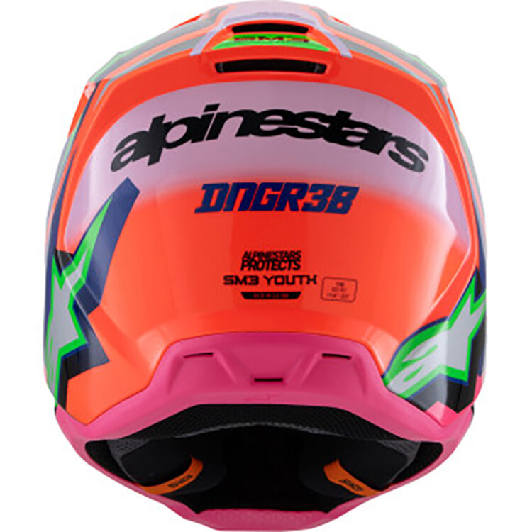 SM3 YOUTH DEEGAN HELMET ORNG FLO/PRPL/PNK FLUO - Image 3